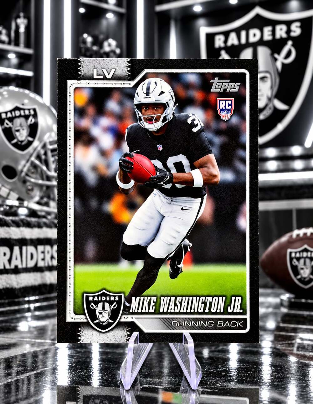 MIKE WASHINGTON JR ROOKIE Topps Football Card LV RAIDERS /70 BLACK BORDER SSP